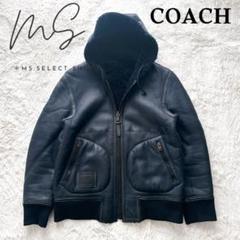 ◆COACH◆コーチ リバーシブル シアリング フーディー ムートンジャケット ◇COACH◇コーチ リバーシブル シアリング フーディー ムートン
