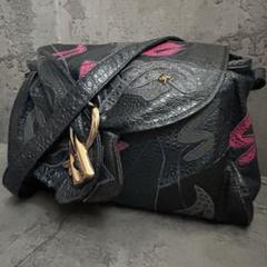 本革 vintage Y2K ショルダーバッグ フロッグレザーショルダーバッグ