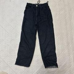 GU ダークデニム ワイドレッグパンツ