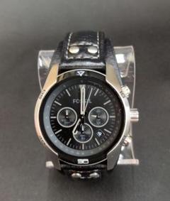 【美品・入手困難品】FOSSIL　CH2586 クロノグラフ ブラックレザー