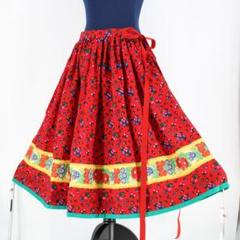 【美品 フォークダンス衣装】グリーン Chacott スカート 花柄 刺繍 緑 美品 フォークダンス衣装】グリーン Chacott チャコット