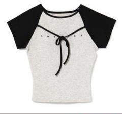 トップス andmary alma ribbon tops beige Alma ribbon tops