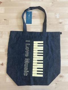 デニム素材　トートバッグ　ピアノ　MUSIC FOR LIVING