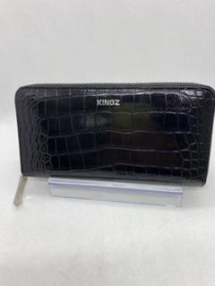 未使用 KINGZ シャイニークロコ型押しラウンドファスナー長財布