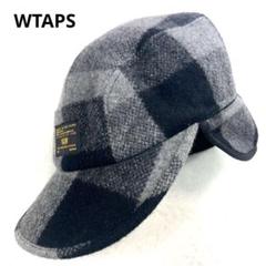 美品 ダブルタップス イヤーフラップ ウールキャップ M グレー 黒 WTAPS
