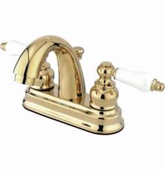 新品★キングストン★洗面台用真鍮製水栓金具レバーハンドル(ゴールド×ホワイト)