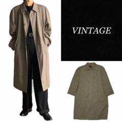 Vintage ステンカラーコート 玉虫色 モダン レトロ 古着