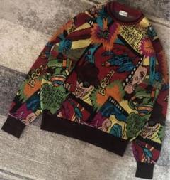 超レア 最高のアメコミ柄 90's FICCE フィッチェ ニット セーター