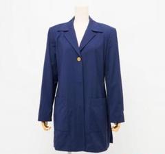 ESCADA ロングテーラードジャケット 金ボタン ミドル丈 ネイビー