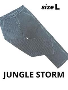 JUNGLE STORM ストライプLサイズ　ワークパンツ　カーゴパンツ
