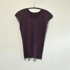 【美品】PLEATSPLEASEトップスシャツ ボルドーバーガンディ サイズ3