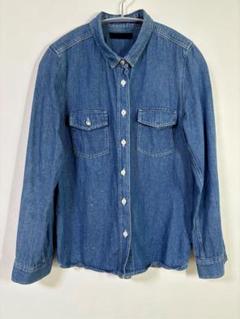 【新品未使用】JEANASIS  デニムクラッシュオーバーシャツ JEANASIS - ジーナシス デニムクラッシュオーバーシャツ 長袖 前