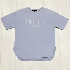 140 女の子 半袖 Tシャツ カットソー プルオーバー 水色 英字 子供