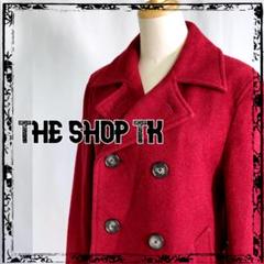 TK SHOP TK イタリア製生地GIGATEX ピーコート ワインレッド M