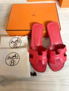 貴重】HERMES エルメスサンダルオランレッド37