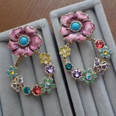 ANNA SUI アナスイ フラワー＆バタフライ ゴールドトーン