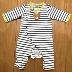 ミキハウス ストライプロンパース 70