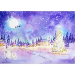なゆたさま専用（原画）星夜の灯【水彩画】ほか　2点おまとめ 夜空にきらめく幾千の星々✨ 流れ星にあなたは何を願う? 崖には