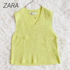 美品◆ZARA ビビットカラー　ニットベスト【M】リブサマーニット　ノースリーブ