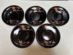 輪島塗 木製 黒塗り 色絵風舞蒔絵 茶托 五客 煎茶道具 栞 Amazon.co.jp: 輪島塗 木製 黒塗り 色絵風舞蒔絵 茶托 五客 煎茶