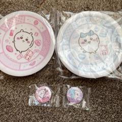 ちいかわ×くら寿司 コラボ オリジナル寿司皿②ハチワレと缶バッチ