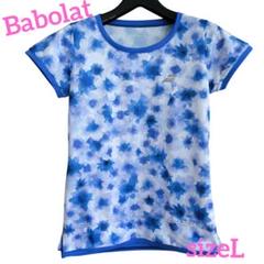 美品　Babolat　バボラ フラワープリント　ブルー　テニス　 Tシャツ　L