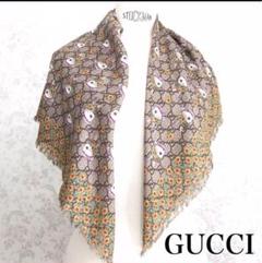 GUCCI ヒグチユウコ ウサギ スカーフ ※発送不可日あり。説明参照※ 新品未使用 GUCCIヒグチユウコ コラボ GG柄 ラビット スカーフ
