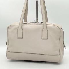 【良品】MaxMara ハンドバッグ ミニボストンバッグ ターンロック ホワイト 良品】MaxMara ハンドバッグ ミニボストンバッグ ターンロック