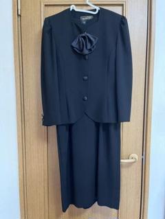 【美品】ソワール　プランタン　タキシード　総柄　喪服　ブラックフォーマル　黒　S 東京ソワール 50％OFF 喪服 レディース ブラックフォーマル 礼服