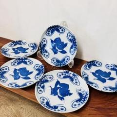 Amazon.co.jp: 伊万里焼 印判皿 なます皿 5枚 色絵 金彩 大正