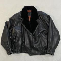 WINNERS レザージャケット シープレザー L 襟ファー ブラウン 総
