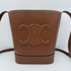 ☆現行・極美品☆ CELINE スモールバケット キュイル トリオンフ タン