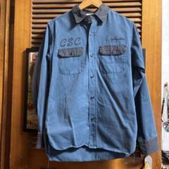 アナクロノームCSC刺繍入り青シャツ