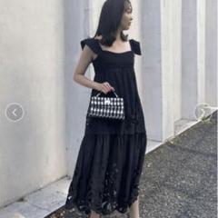 snidel スナイデル 限定 カットワーク刺繍ドレス ブラック 0