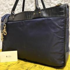 ✨超希少/美品✨フェリージ ビジネスバッグ クロコ型押し 大容量 2way 3室