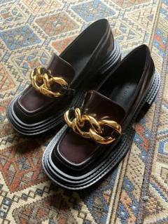 CHARLES & KEITH チェーンローファー ダークブラウン　23cm