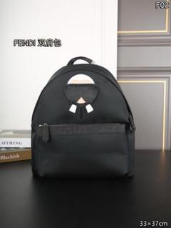 希少✨FENDI フェンディ クロコダイル風リュック 黒 ナイロン