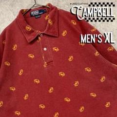 【レアデザインXL☆US輸入90s】ポロラルフローレン カニ柄ポロシャツ