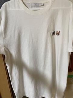 メゾンキツネ Tシャツ L 白 ダブルフォックス ワンポイントロゴ 美品
