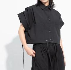 肩タックショート丈 紐付きトップス y2k adidas ジェレミー