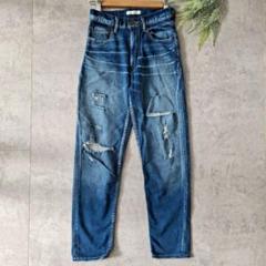MOUSSY マウジー ダメージデニム ジーンズ ストレッチ 伸縮性◎ ブルー
