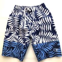 【美品】120男の子水着opオーシャンパシフィック海パンボタニカル青ブルー