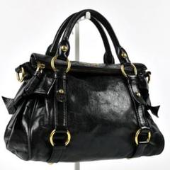 【希少❗️】miumiu archive ハンドバッグ　レザーハンドル　美品！ 大人気】☆MIUMIU☆レザー トップハンドルバッグ♡ (MiuMiu