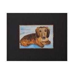 猟犬 ハウンド犬の油絵 額装 グリーンテープ封印