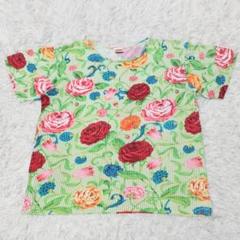 [希少・超美品] KENZOケンゾー　カットソー　M　グリーンストライプ・花柄のサムネイル