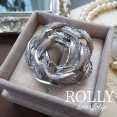 ROLLY ローリー 透かし フラワースカーフクリップ カメリア オープンワーク