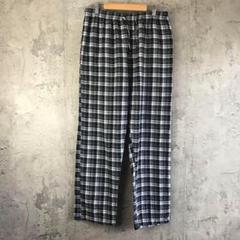 Z3678古着　チェックパンツ　パジャマパンツ　黒　グレー　白　90s Y2K