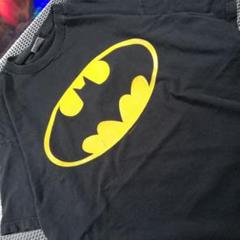 BATMAN 半袖 Tシャツ デカロゴ 黒黄色 バットマン DCコミックス L
