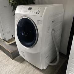 右開きSHARP社ドラム式☆時代はお湯で洗い 臭いクリア　洗剤だけじゃ落ちません 時代は☆お湯洗いで臭いクリア 洗剤だけじゃ落ちません 右開き