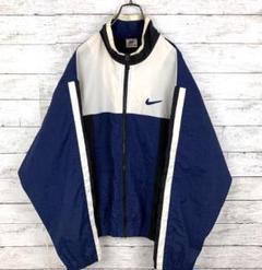 希少 90s ナイキ NIKE ナイロンジャケット 刺繍スウォッシュ 銀タグ